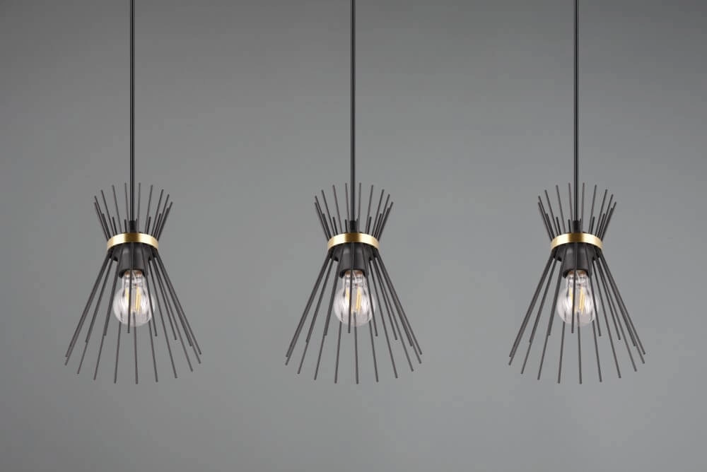 Suspension Rod Design noir 3 lumières Trio 4017807576771