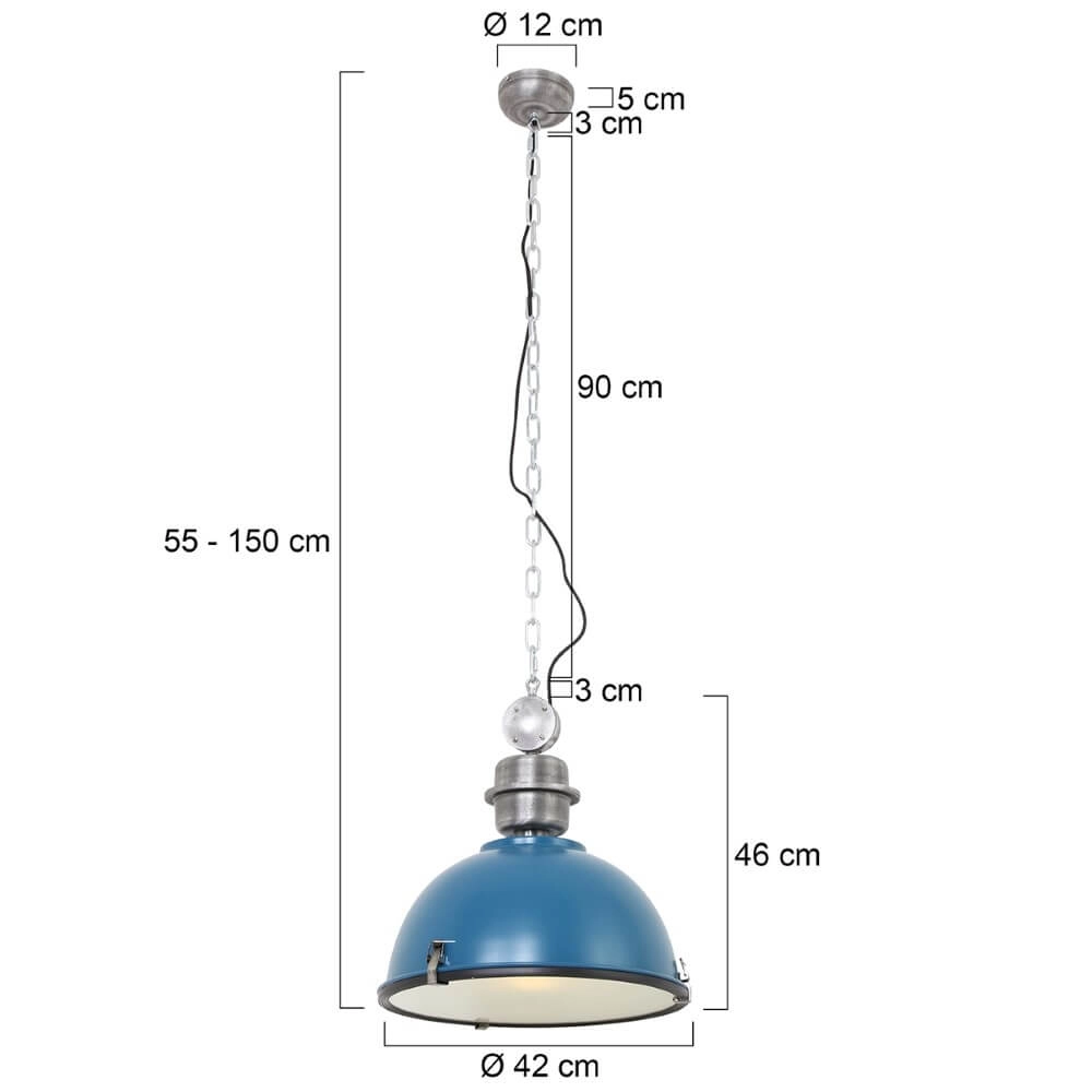 Lampe à suspension Bikkel bleu avec gris métallisé Steinhauer 8712746105162