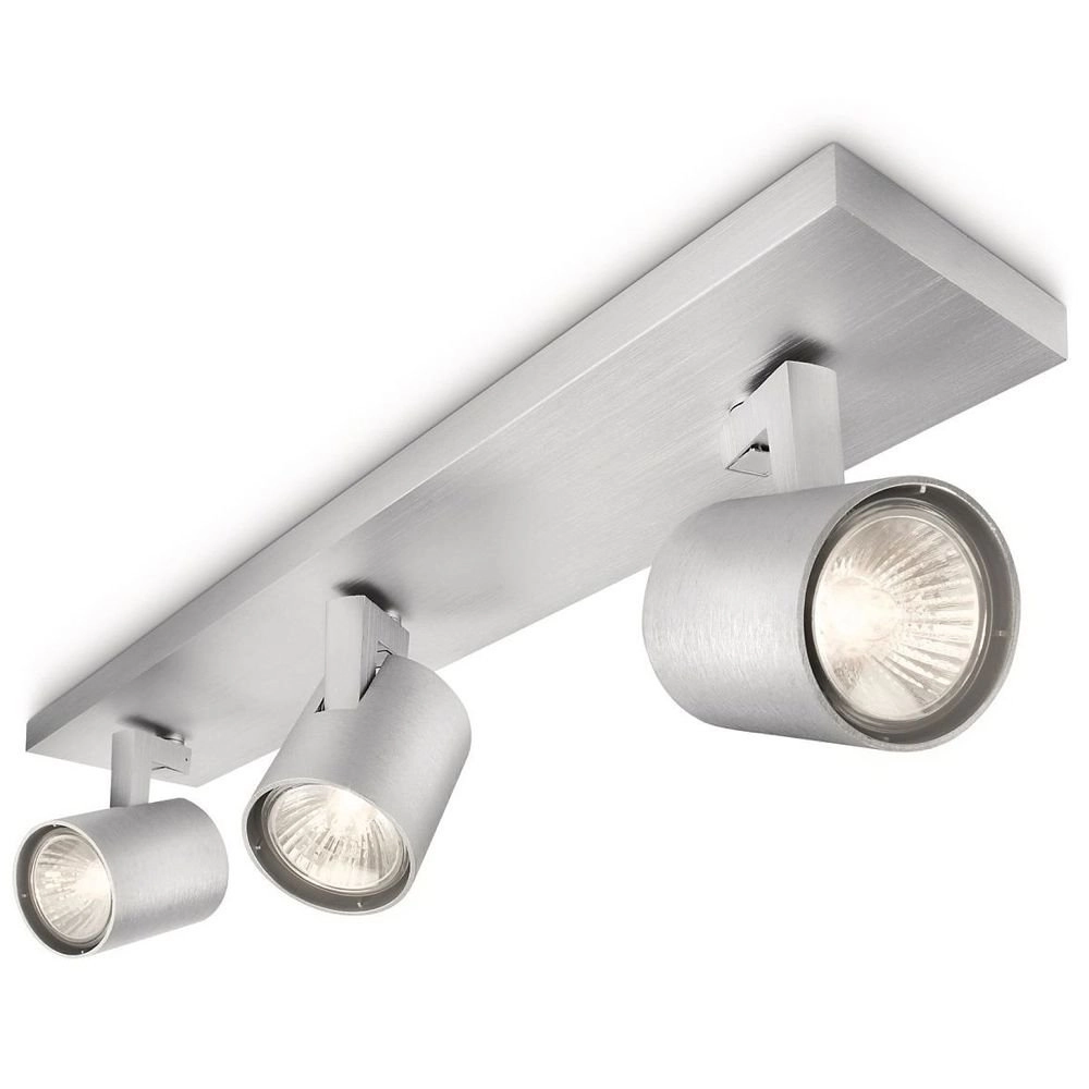 Spot de plafond My Living Runner Gris métallisé à 3 lumières Philips 8718291487845