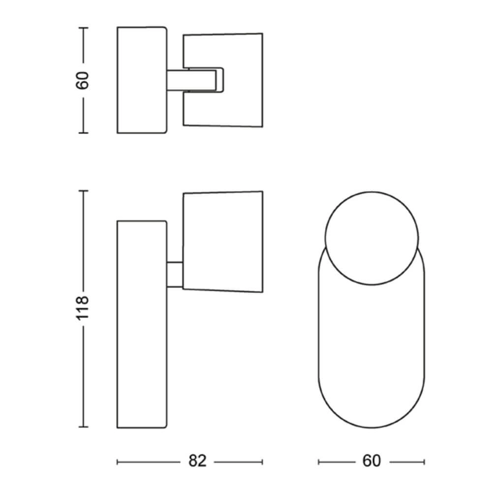 Spot mural LED noir Star Philips 8719514435377