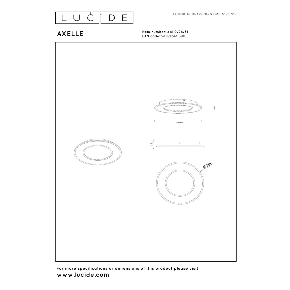 Conception de plafonds Axelle blanc 2700K Lucide 5411212441690