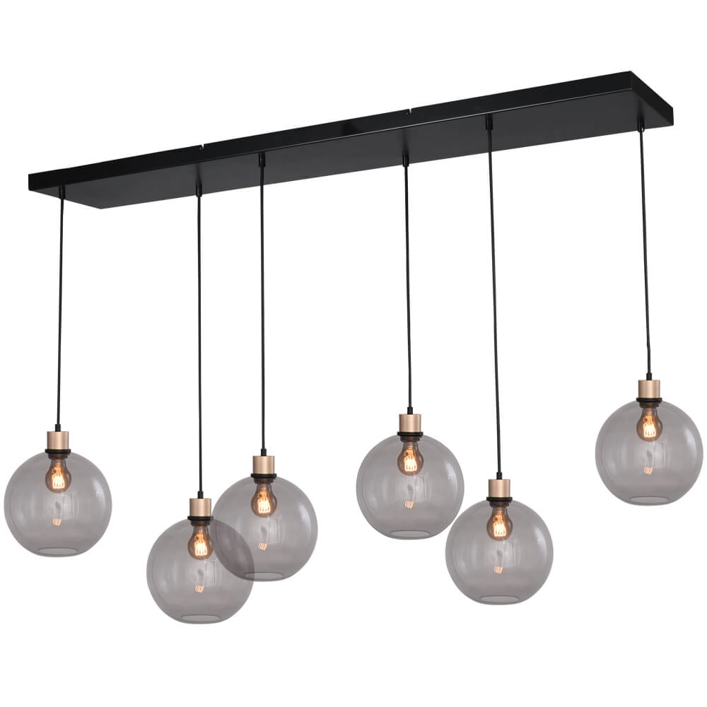 Lampe suspendue Lazise 6x Ø 25cm doré