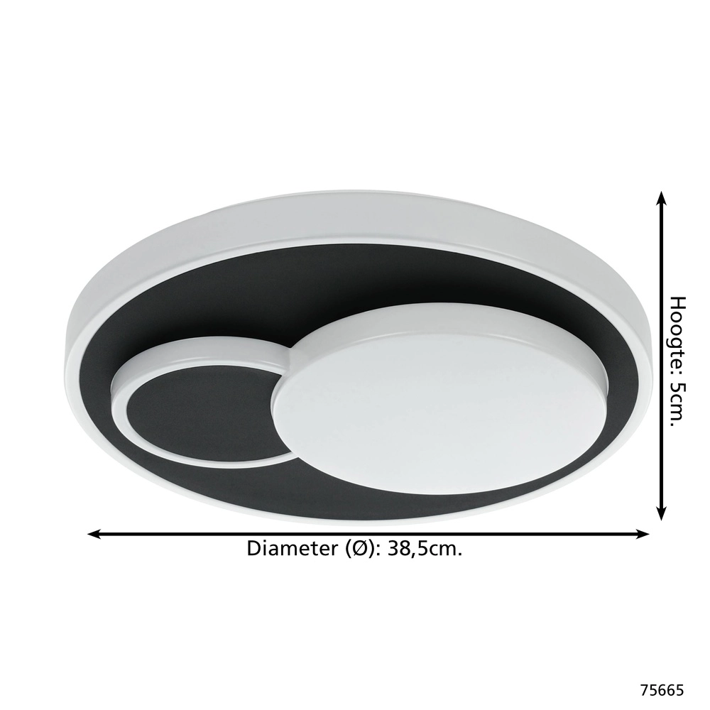 Lampe de plafond moderne Lepreso Rond noir Eglo 9002759756659