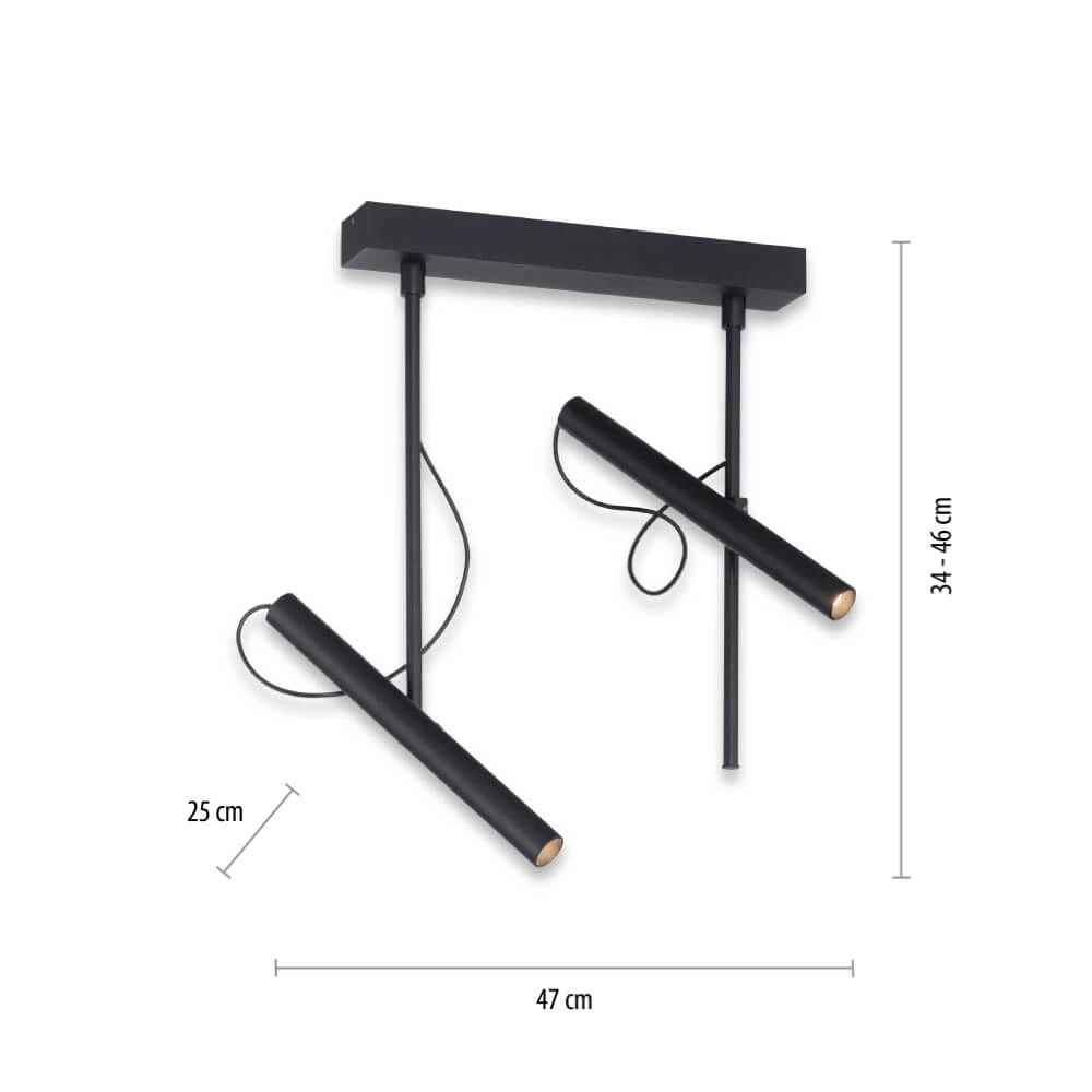 Plafonnier design Pure Tutua noir Paul Neuhaus 4012248365533