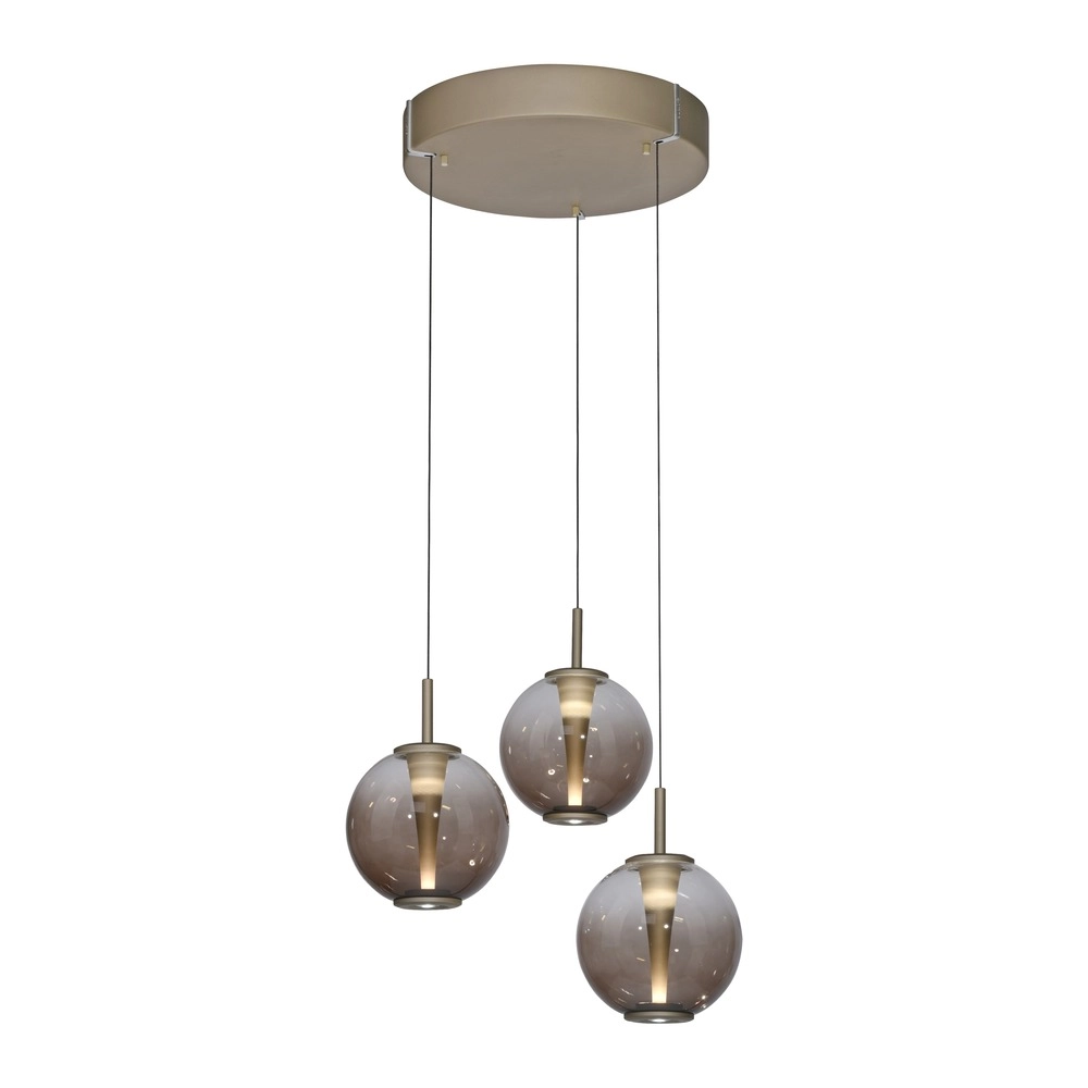 Lampe pendante Vide Pure E-Infinty Bronce avec verre ambré Paul Neuhaus 4012248398166