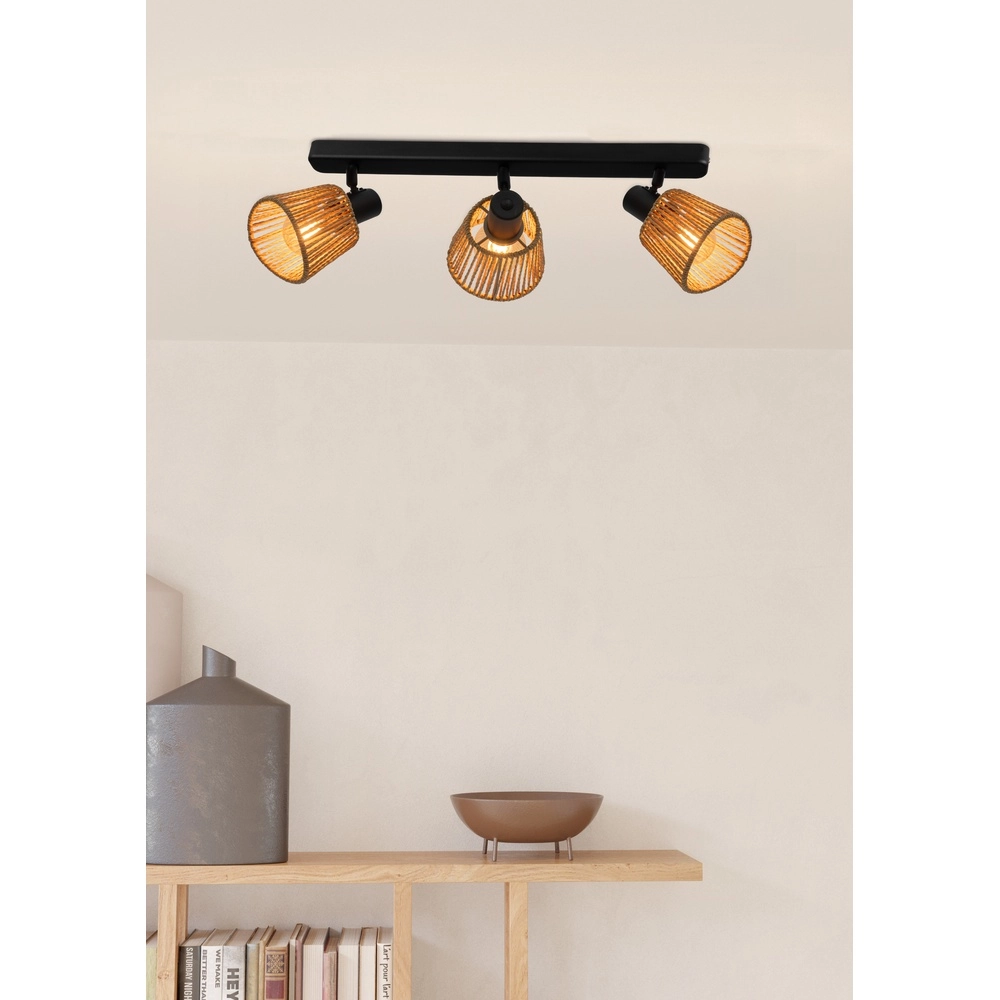 Plafonnier Keelby Rotin 3 lumières Eglo 9008606359646