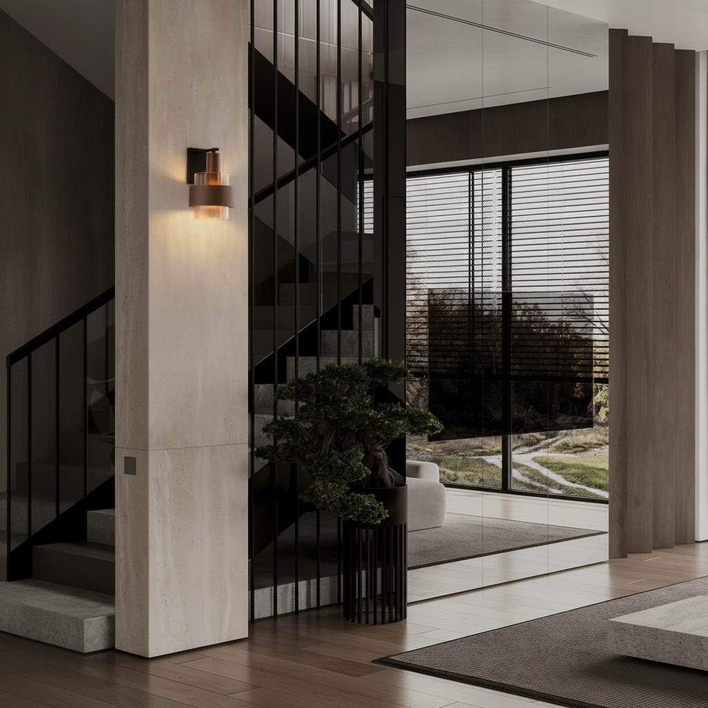 Lampe murale moderne Serena Café brun
