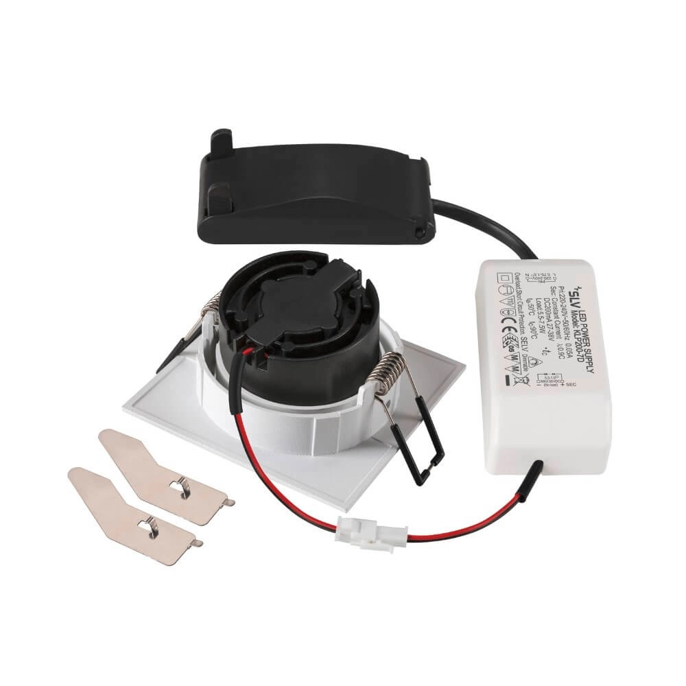 Spot LED carré New Tria 68 blanc - 3000K - 750lm - 38g SLV 4024163277709