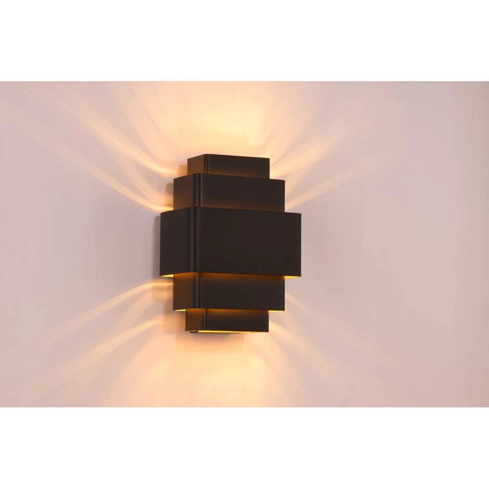 Applique murale design Layers Noir avec intérieur doré