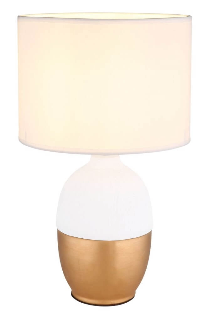 Lampe de table dorée Valentino avec du blanc Lampe de table dorée Valentino avec du blanc