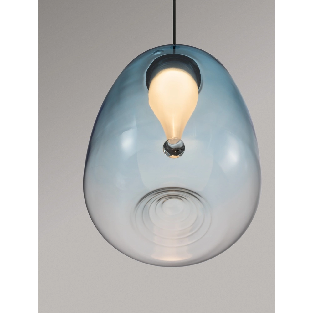 Suspension design Oblo 1 verre bleu clair Suspension design Oblo 1 verre bleu clair