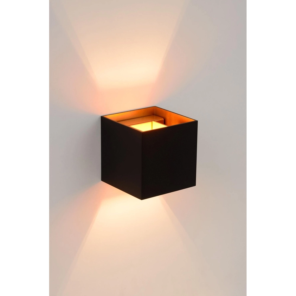 Projecteur mural carré Xio 2700K noir Lucide 5411212091994