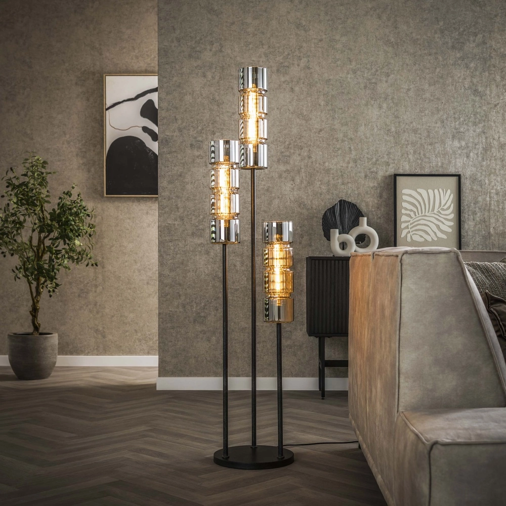 Lampe de pied cylindrique Cylinder 105 cm - noir
