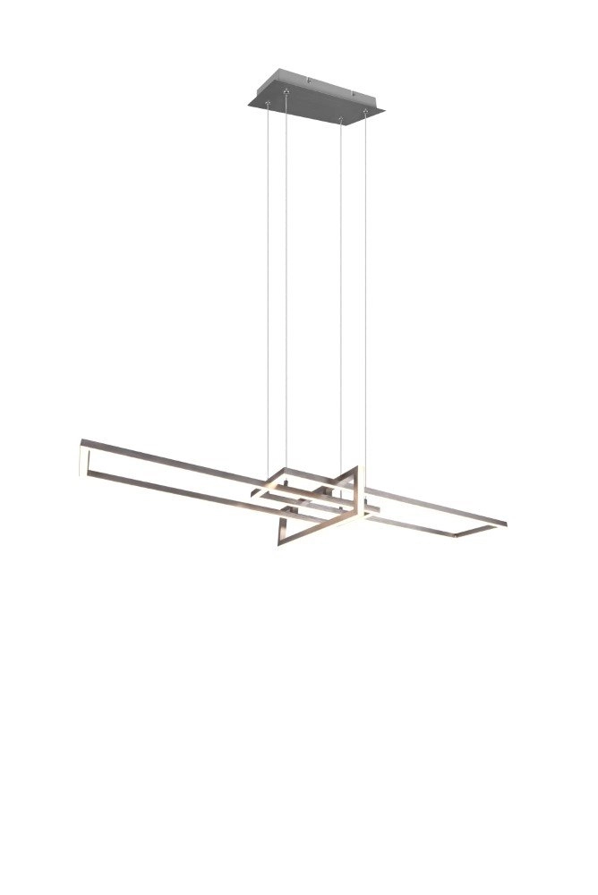 Lampe à suspension LED Salinas 110cm gris métallisé Trio 4017807487909