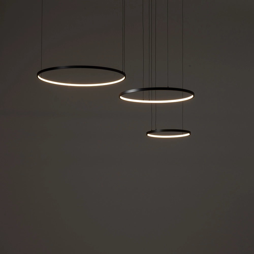 Lampe pendante de conception Circolo Led 3 anneaux noirs Lyora 5903139116480