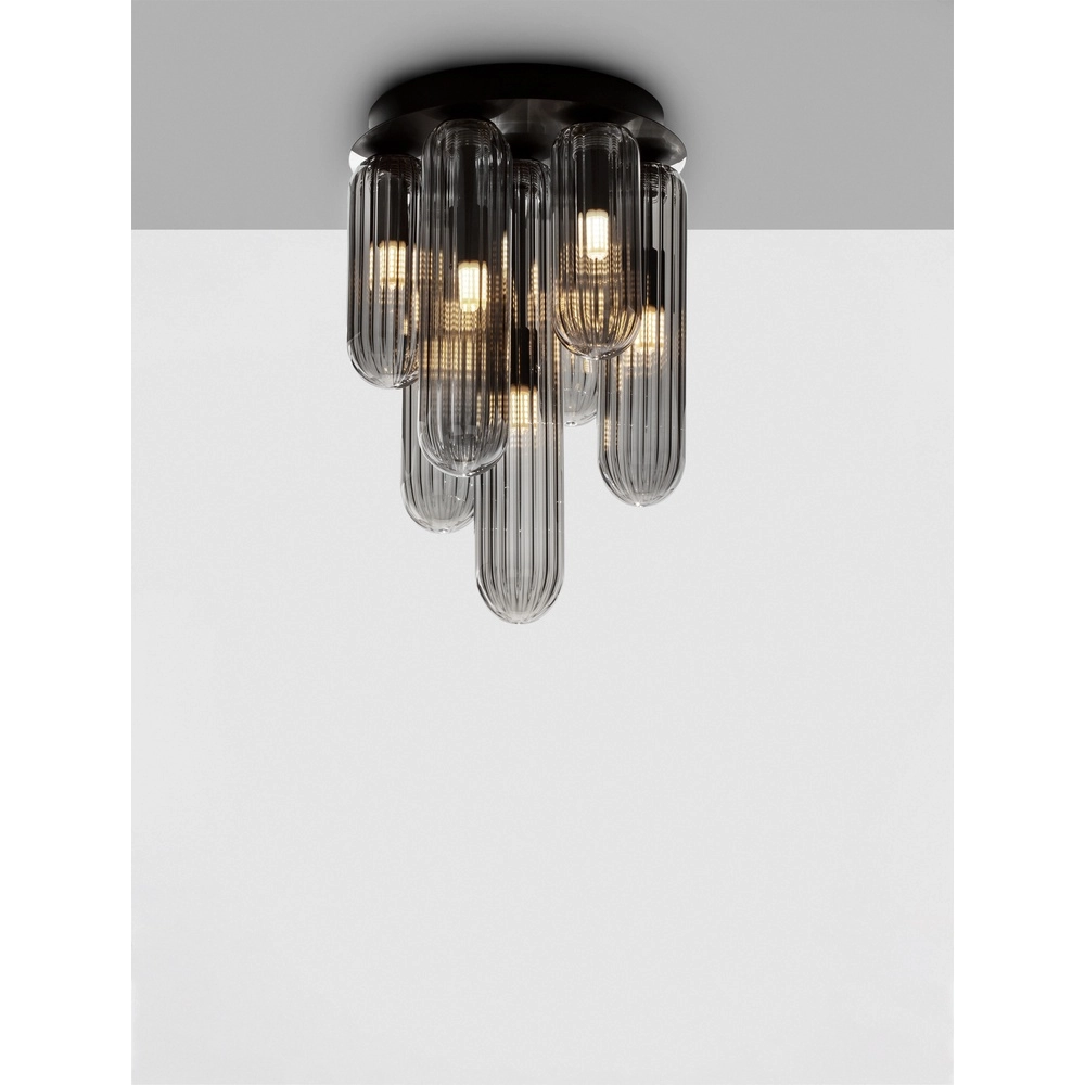 Plafonnier design Gustave noir 7 lumières Plafonnier design Gustave noir 7 lumières