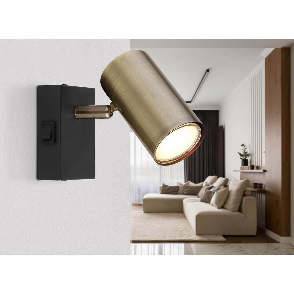 Emplacement monté en surface Robby noir avec bronze Globo 9007371436989