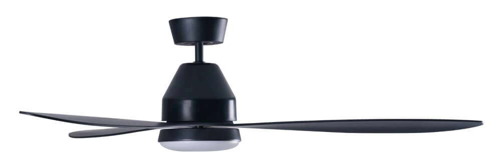 Ventilateur de plafond noir avec lampe Whitehaven Ø 143cm IP55 Beacon 9333509136477