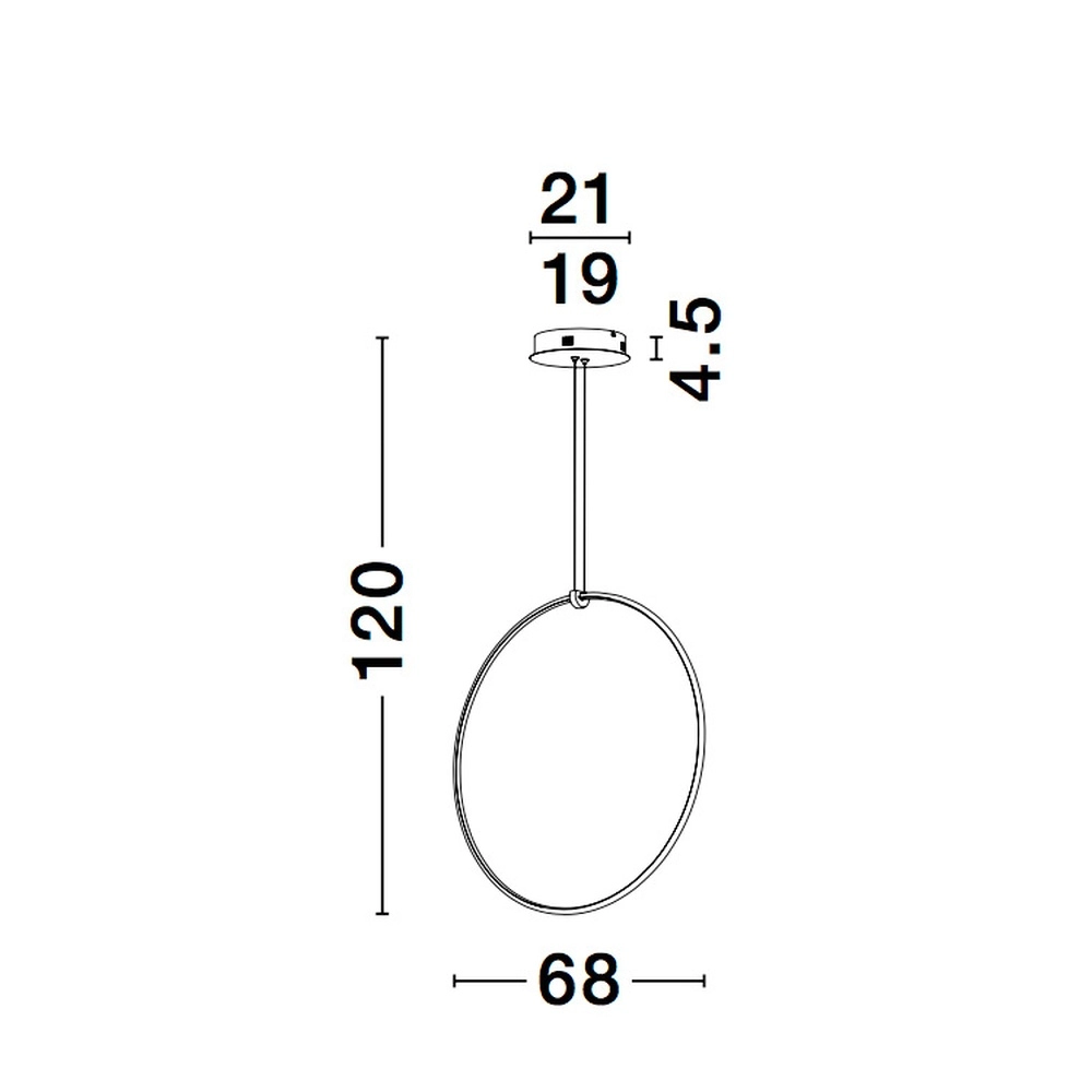 Suspension Ring noir Ø 68cm Lyora 5212017429315