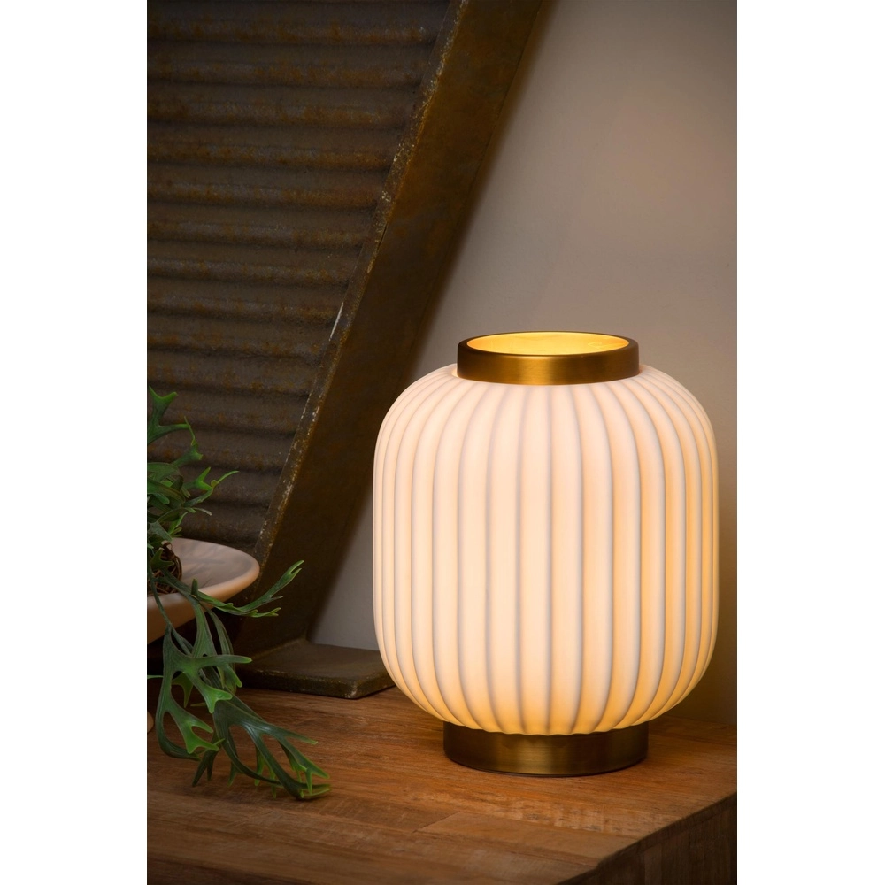 Lampe de table de conception Gosse Or avec blanc Lucide 5411212134158