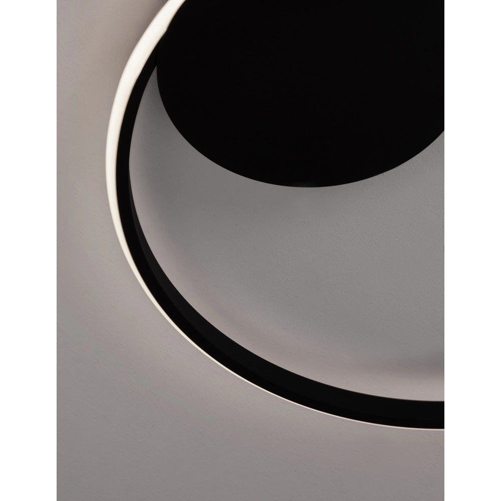 Plafonnier rond Fuline noir Ø 50cm Lyora 5212017419682