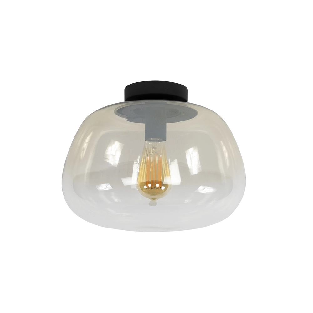 Lampe de plafond en verre Pulse Ø 36cm - verre ambré Lyora 8716803512030