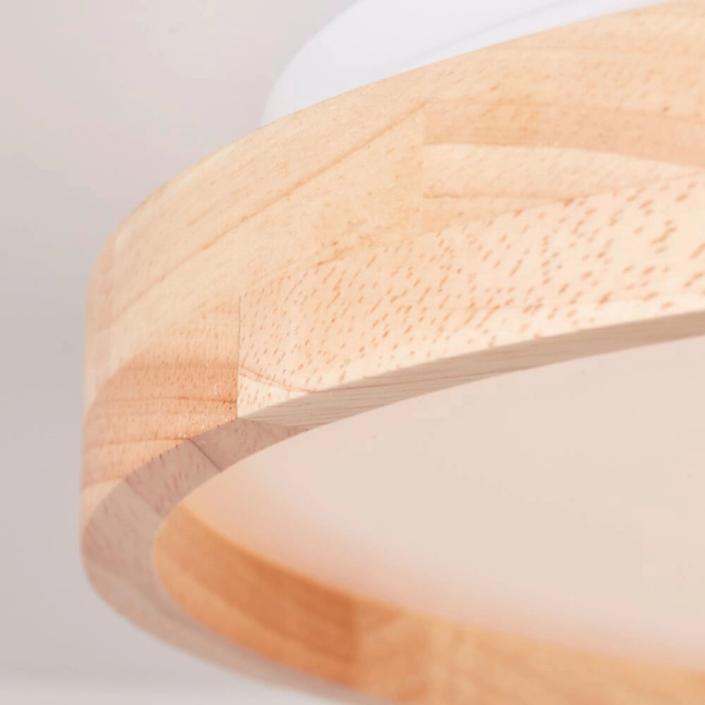 Plafonnier Alson Ø 39,5cm blanc avec bois Brilliant 4004353411335