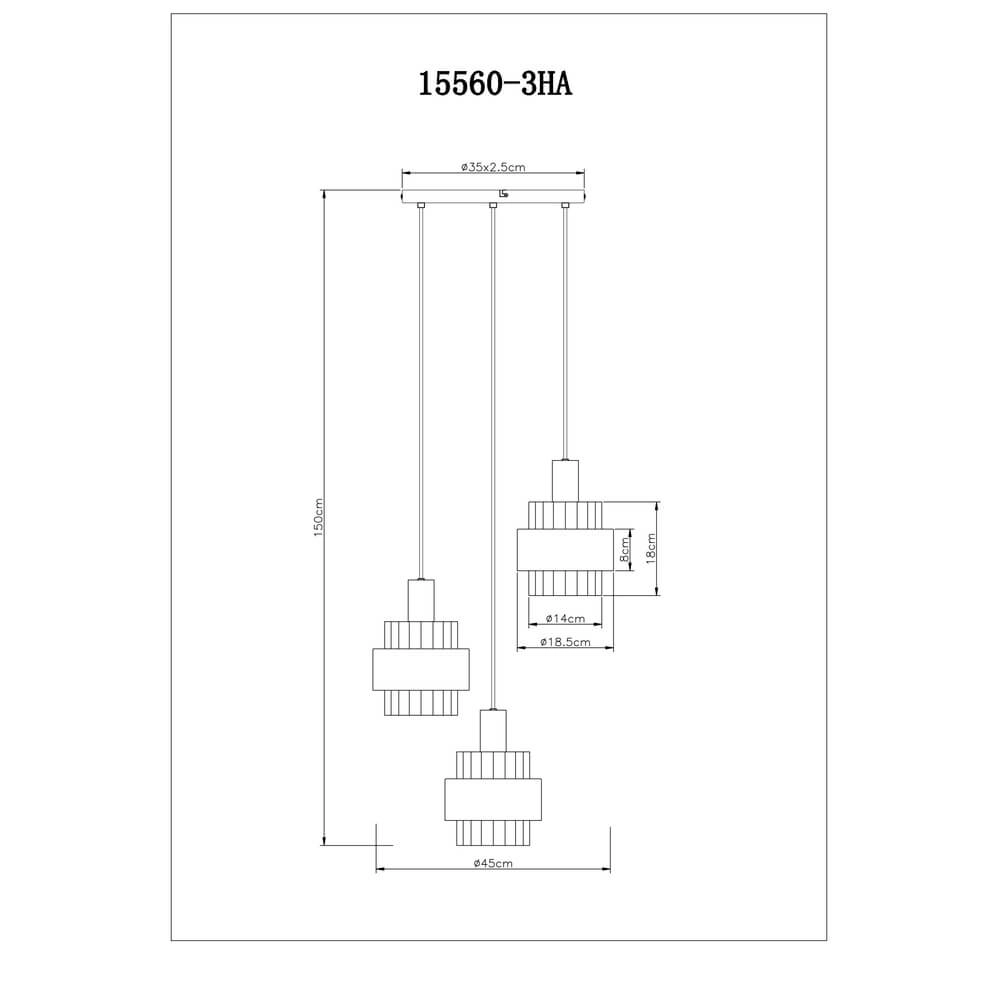 Suspension Milley bronze Ø 45cm 3 lumières Globo 9007371465675