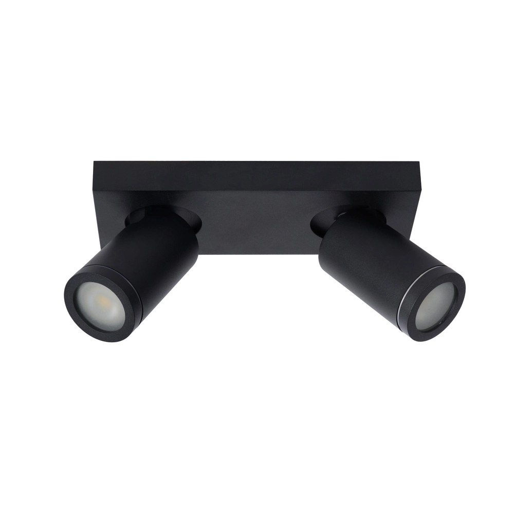 Projecteur de plafond Taylor IP44 noir à deux lumières