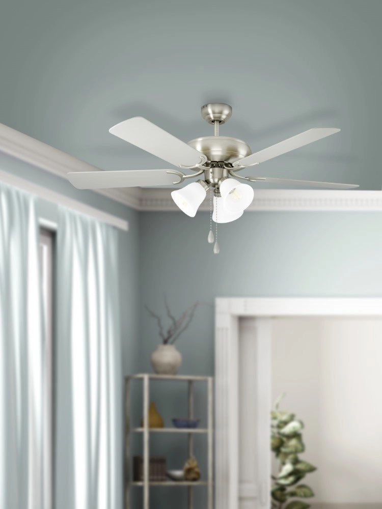 Lampe de ventilateur de plafond Las Palmas E27 132 cm en acier inoxydable Eglo 9002759350772