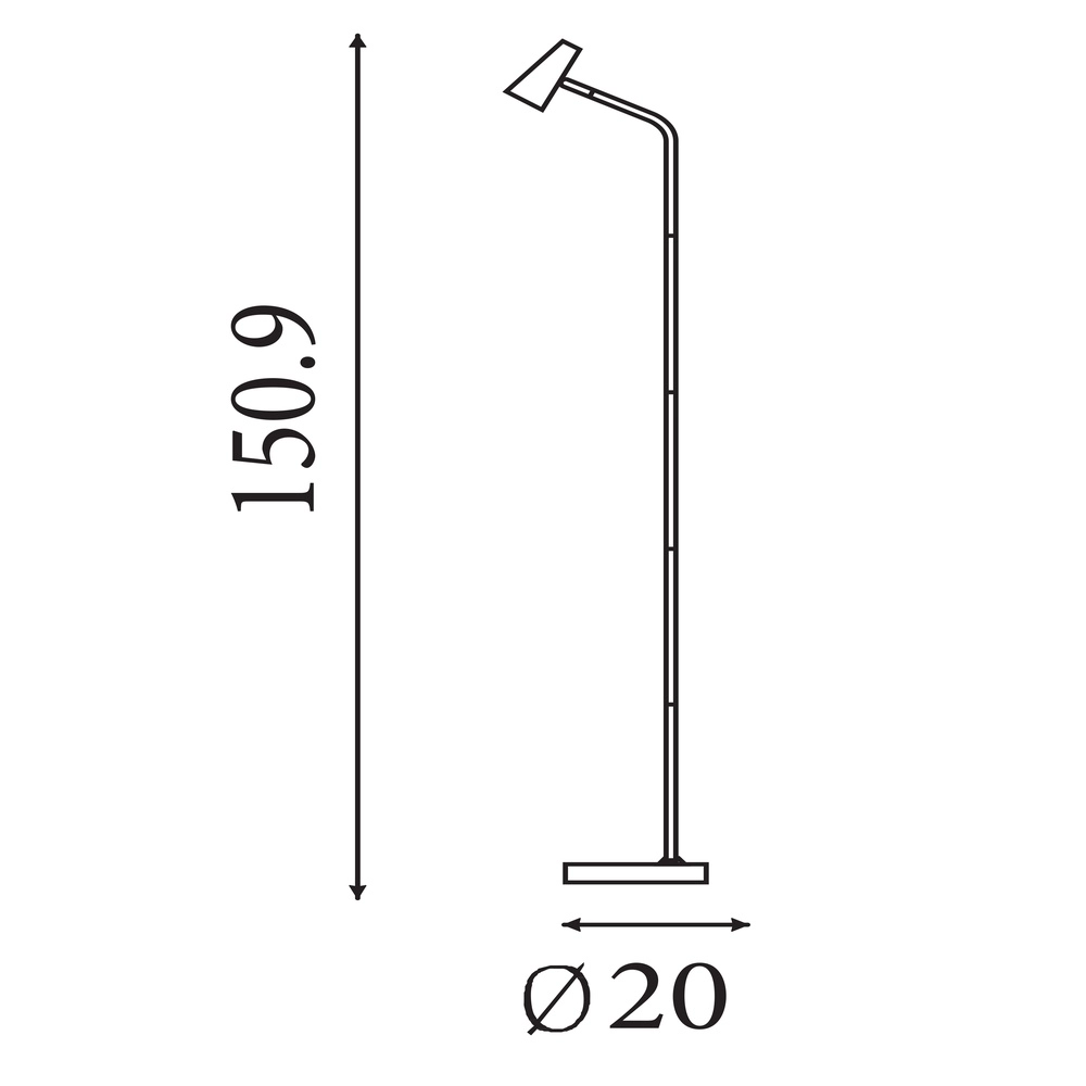 Lampadaire Rechargeable noir Searchlight 5053423298627