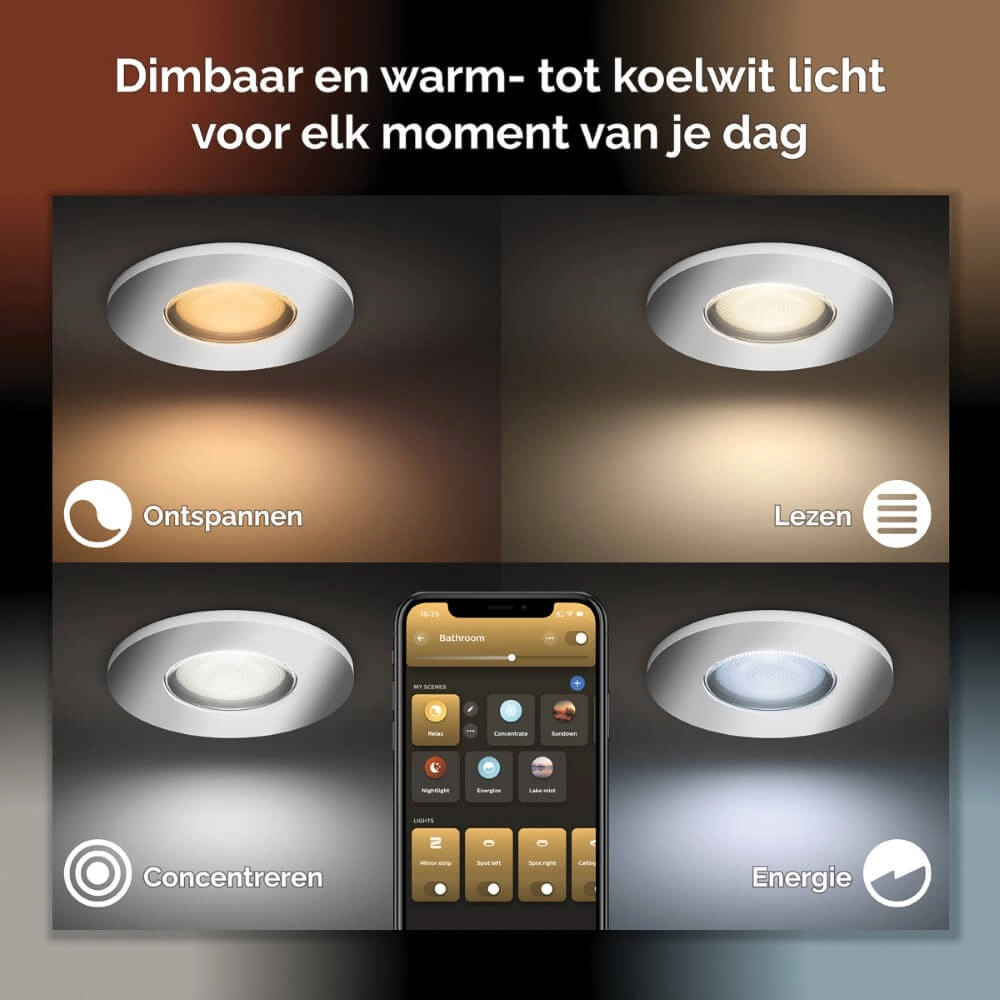 Spot encastré Hue Xamento - White and color Argent Philips 8719514355347