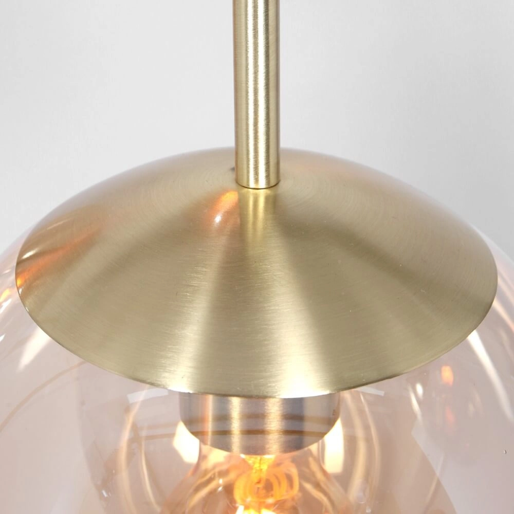 Lampe suspendue loft 5 lumières Bolique or avec verre ambré Steinhauer 8712746166439