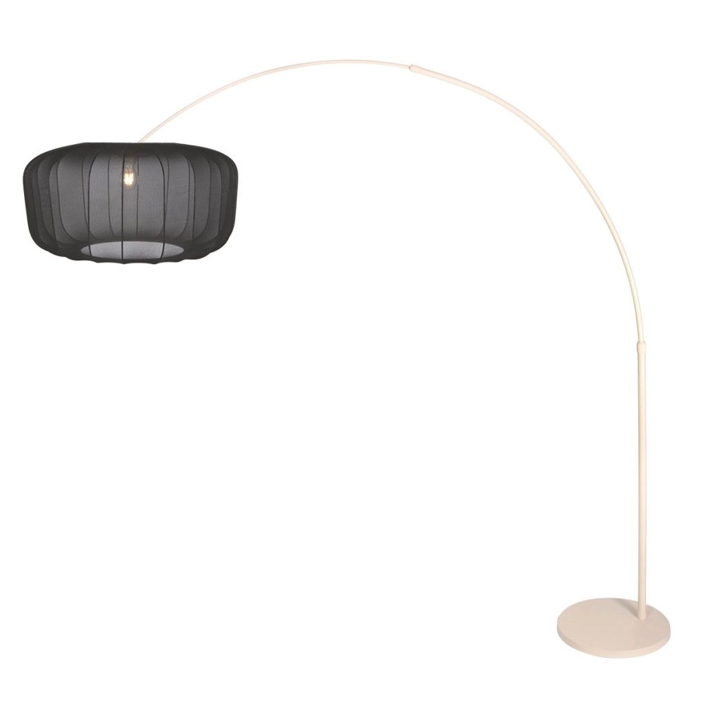 Lampe à arc brun sable Vela Lino avec teinte noire Ø60cm Steinhauer 8712746185744