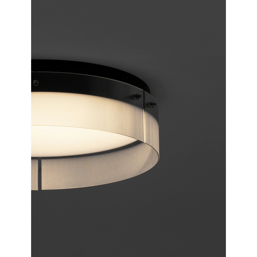 Plafonnier design Pauline noir avec verre Ø 55cm Lyora 5212017445407