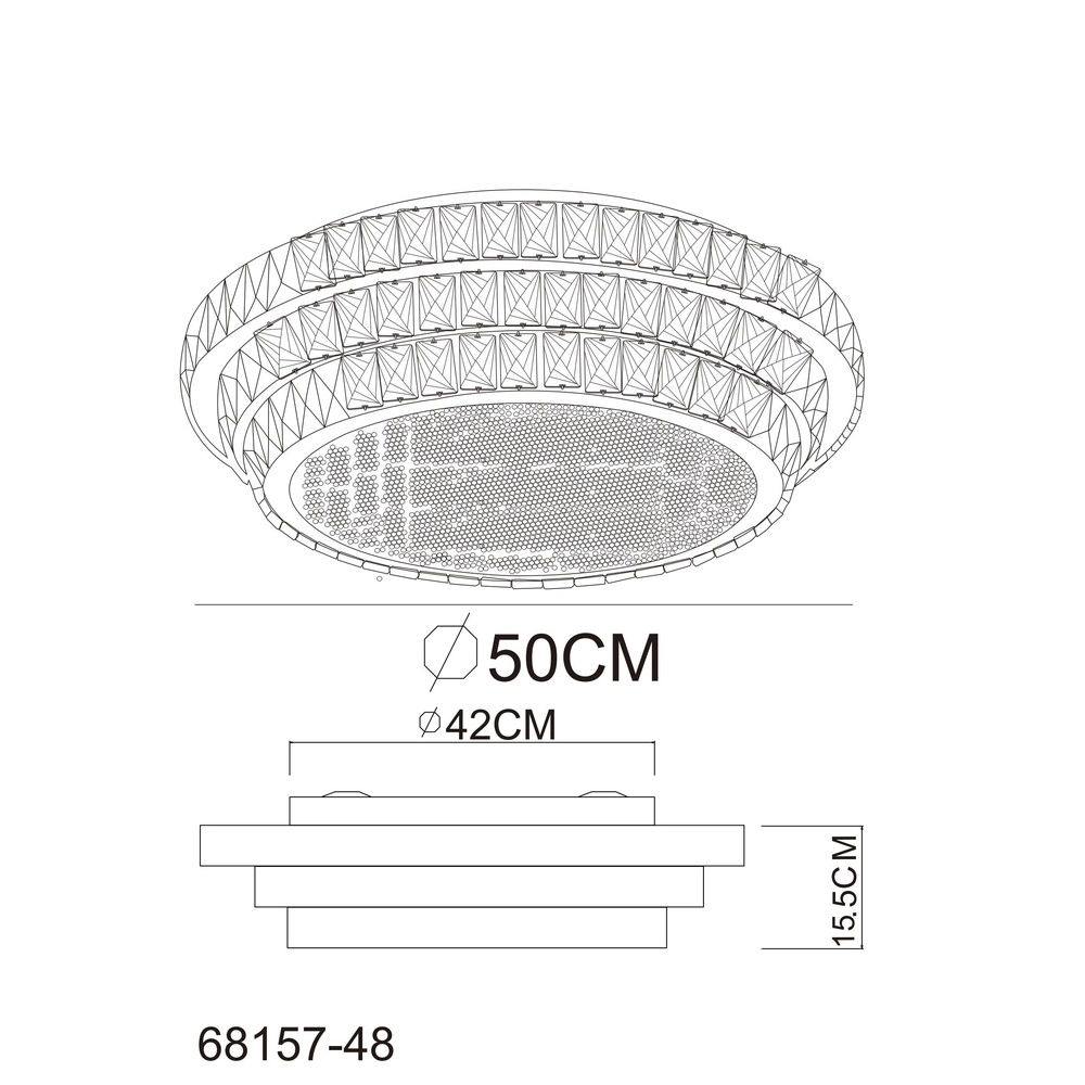 Lampe de plafond Klara Ø 50cm chromé Globo 9007371459087