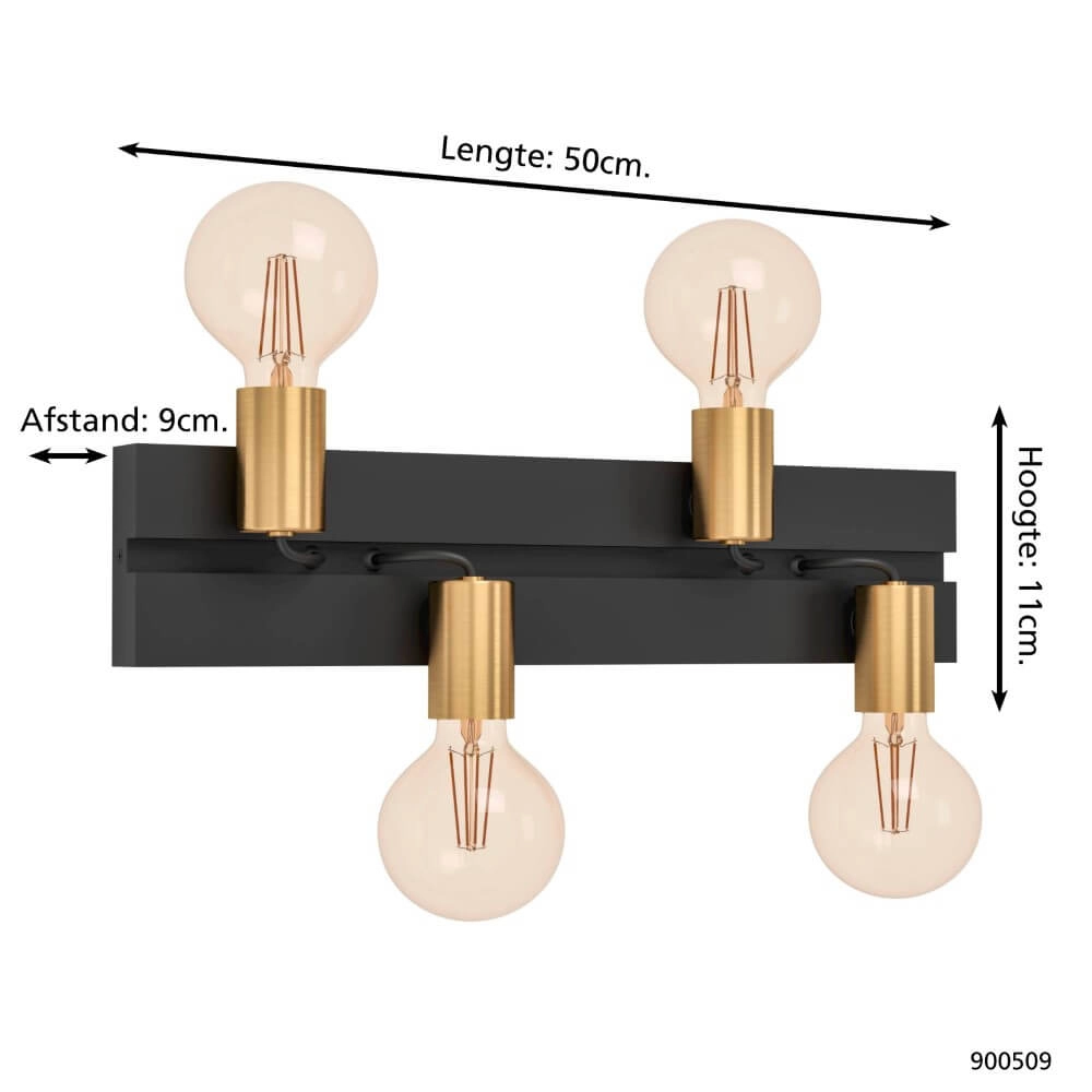 Plafonnier noir Macchione Eglo 9008606244393