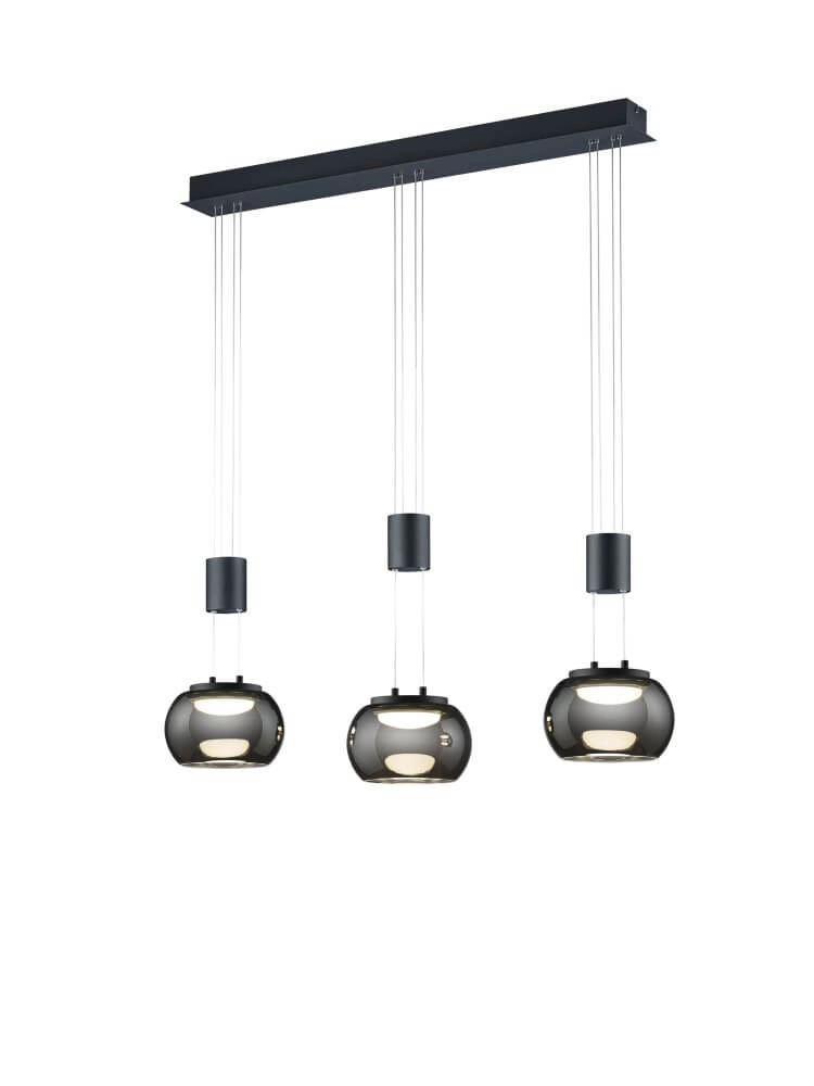 Lampe suspendue design Madison Noir - 3 lumières Trio 4017807542172
