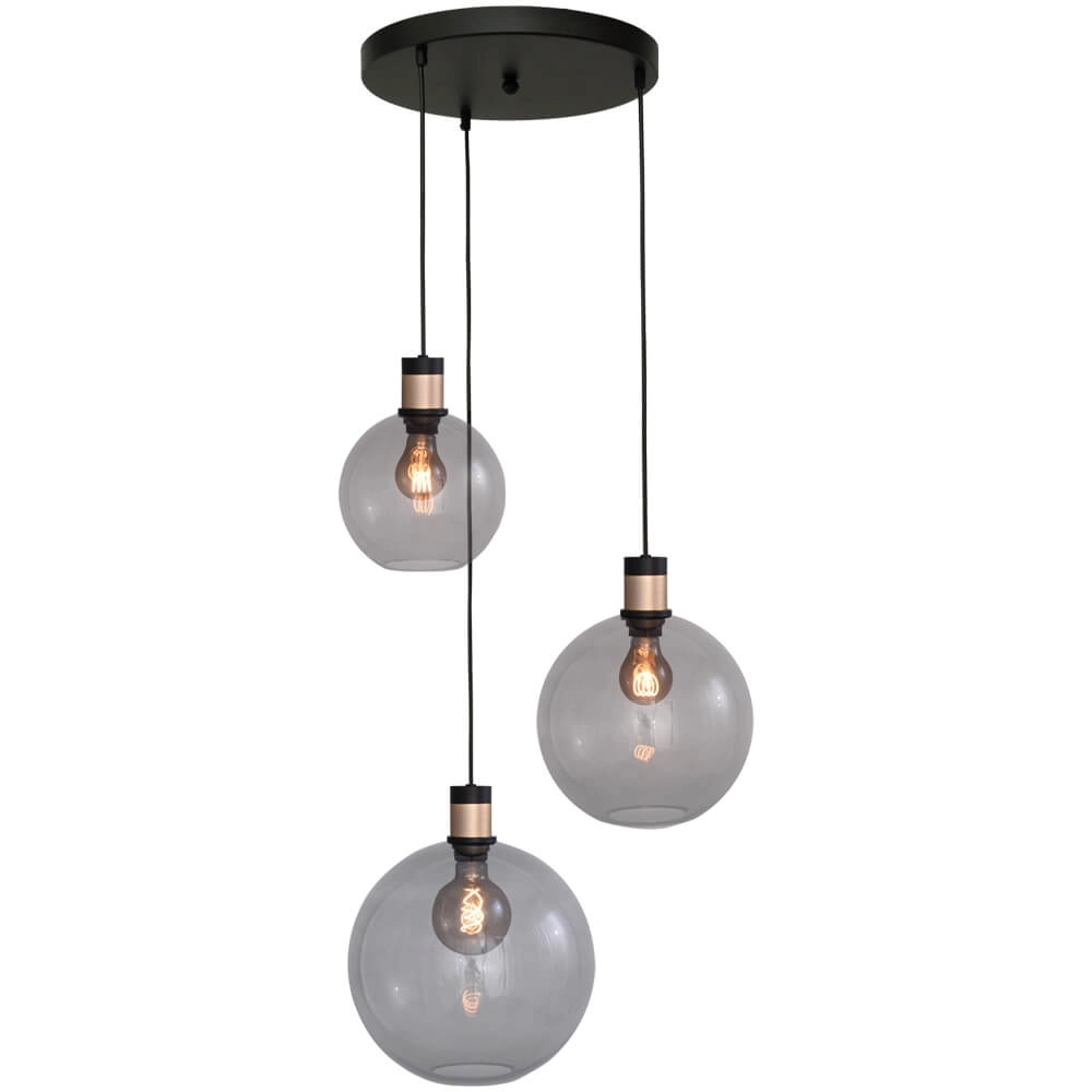 Lampe suspendue Vide Lazise 2 Or 3 lumières avec noir
