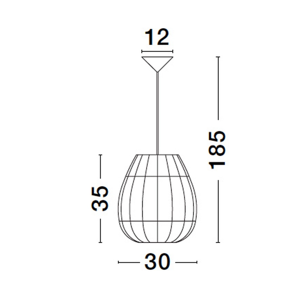 Suspension en rotin Marlo Ø 30cm Lyora 5212017438805