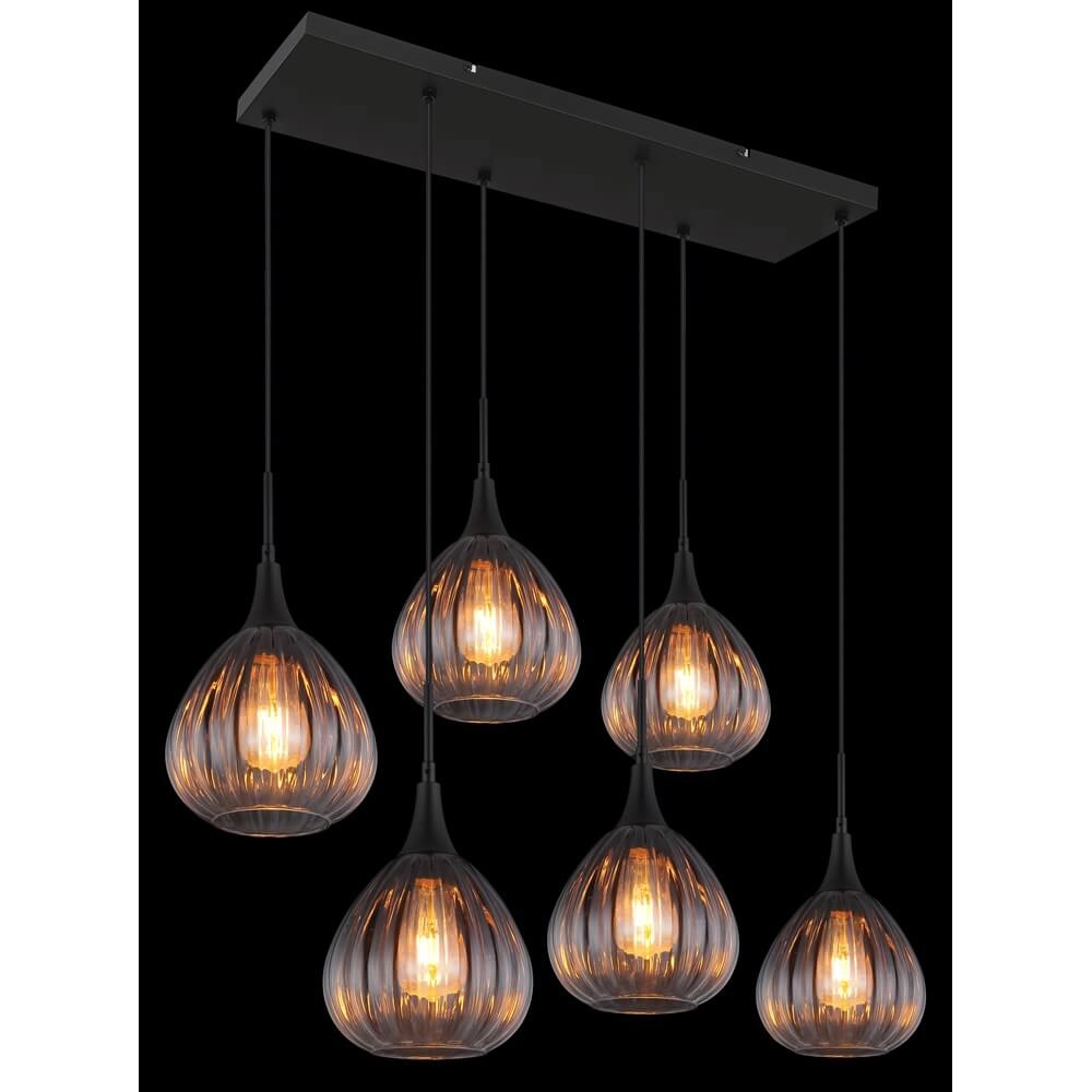 Suspension noire Olsen 6 lumières Globo 9007371447817