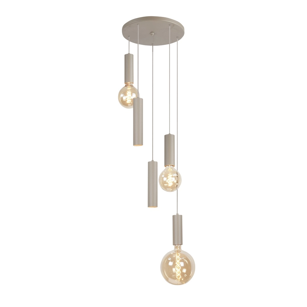 Lampe pendante de conception Locarno 5 feux marron sable