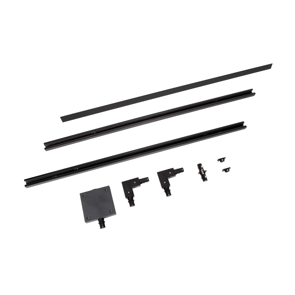 Kit de démarrage d’éclairage sur rail Track Noir monophasé
