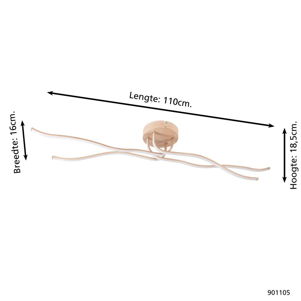 Éclairage LED de plafond à l’aspect bois Roncade 2 110 cm Eglo 9008606310319
