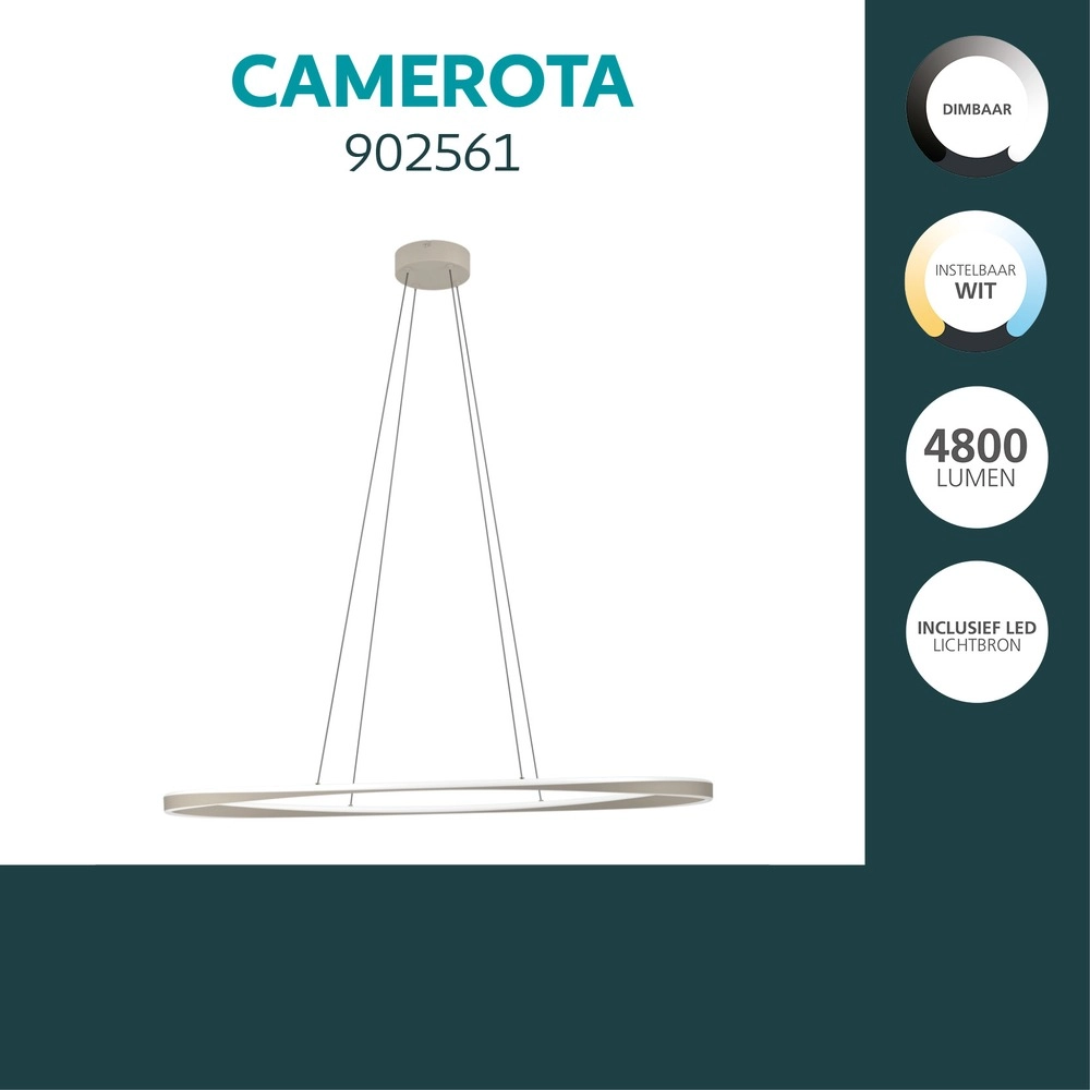 Lampe pendante de conception Camerota Ovale brun sable Eglo 9008606391370
