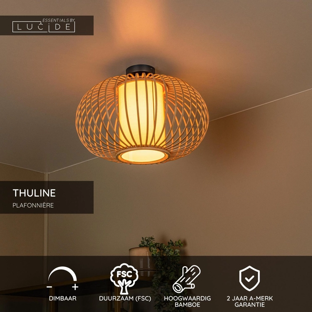 Lampe de plafond Thuline Aspect bois Lucide 5411212051769