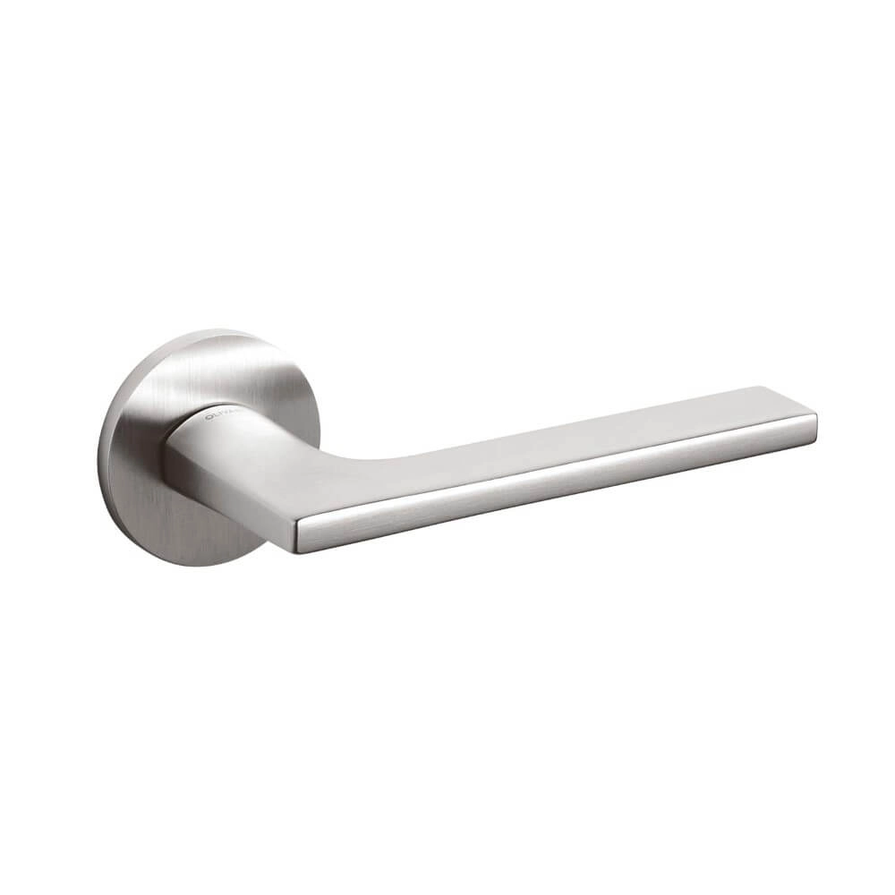 Poignée de porte design Lotus acier inoxydable mat