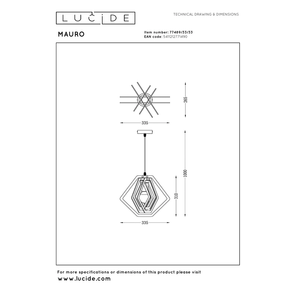 Lampe suspendue pour la chambre des enfants Mauro Vert Lucide 5411212771490