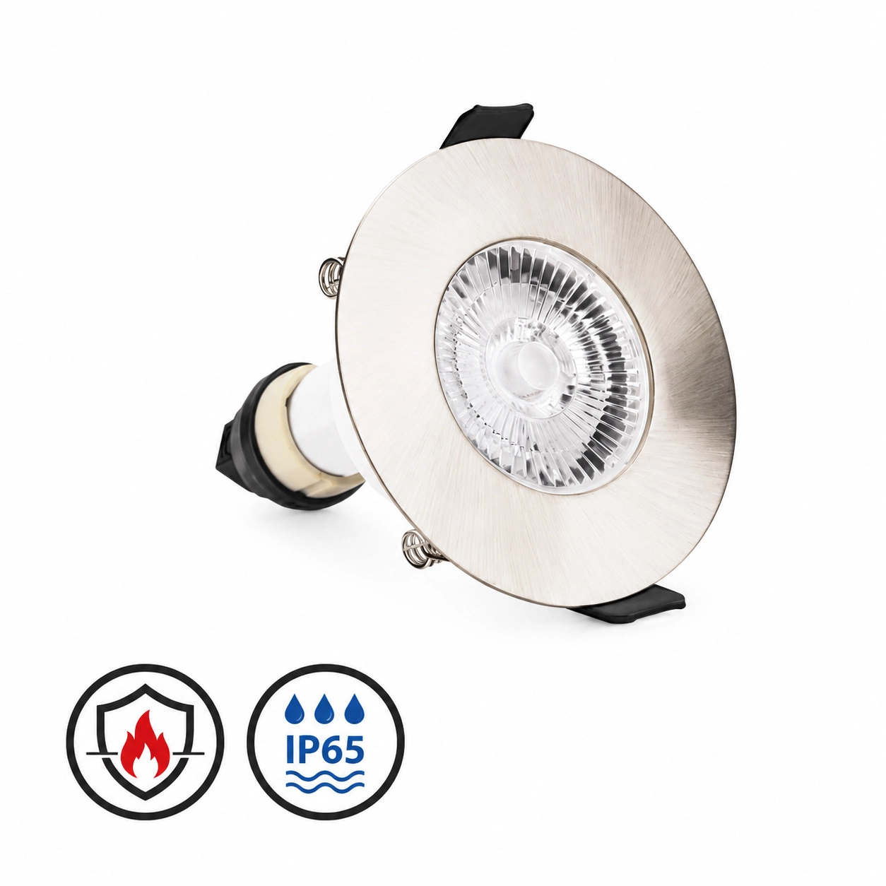 Spot encastrable résistant au feu EvoFire IP65 acier inoxydable rond