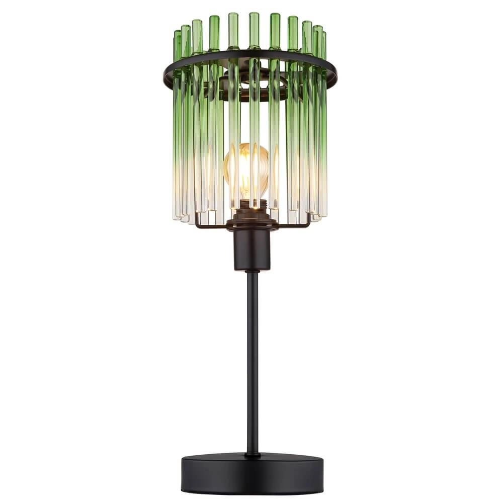Lampe de table noire Gorley avec verre vert Ø 15cm Globo 9007371465972